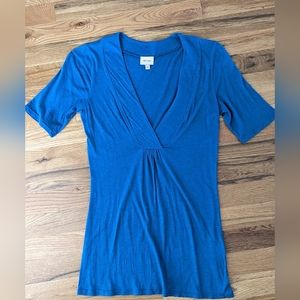 Ella Moss Blue Short Sleeve Blouse
